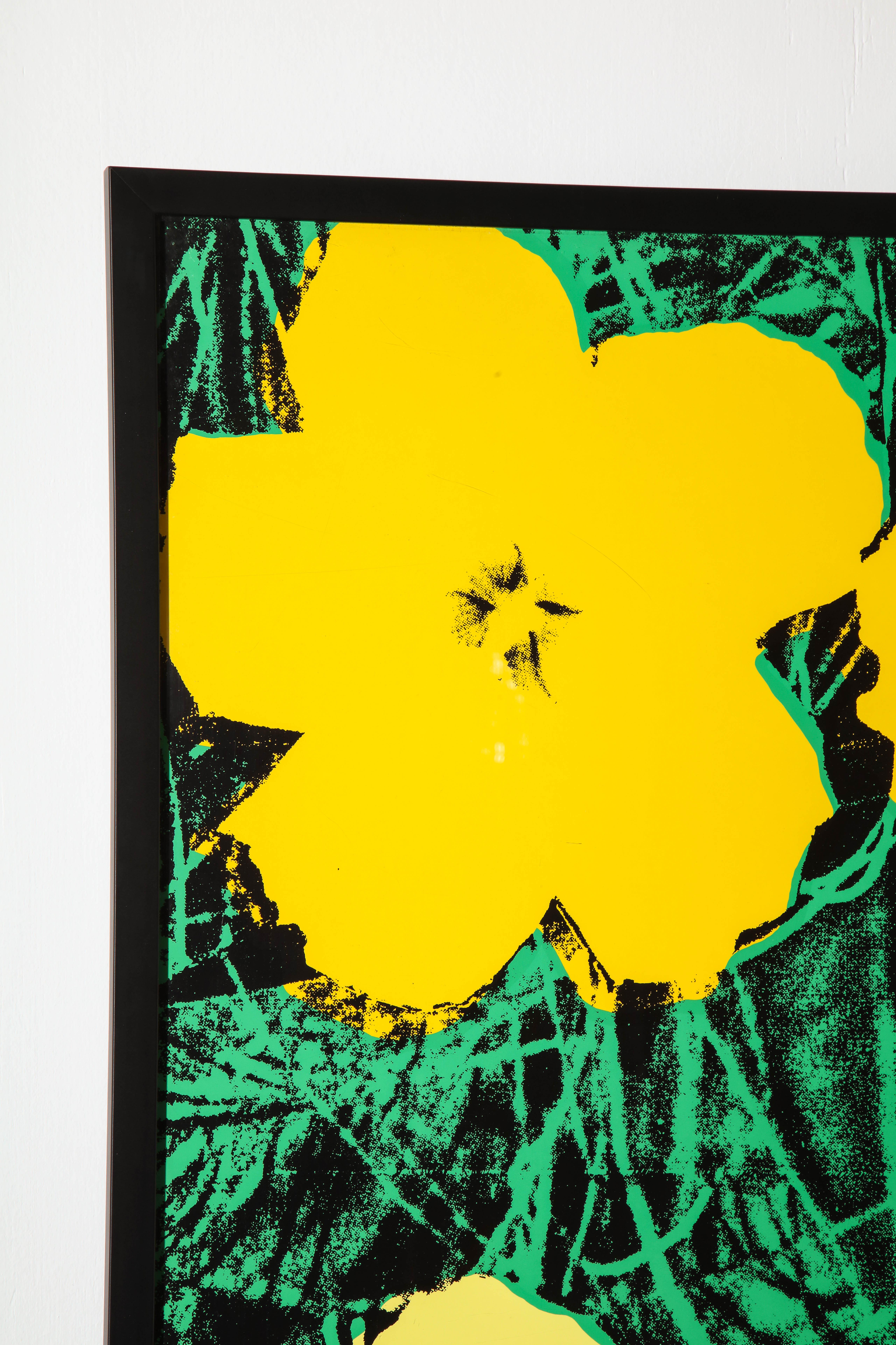 Belgian Sunday B. Morning Flowers Stamped Numbered Yellow After Warhol