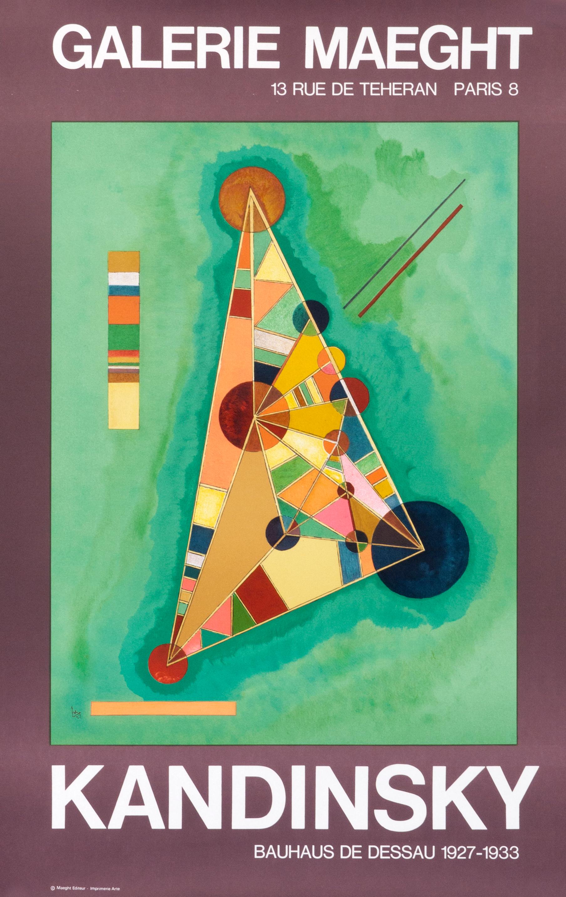 (after) Wassily Kandinsky Abstract Print – „Kandinsky Bauhaus de Dessau 1927-1933“, Original-Vintage-Ausstellungsplakat