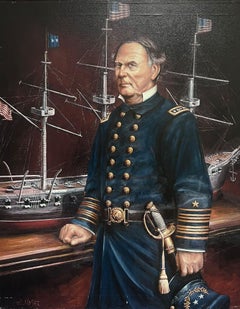 Vintage Portrait of David Glasgow Farragut American Civil War Officer Large Picture