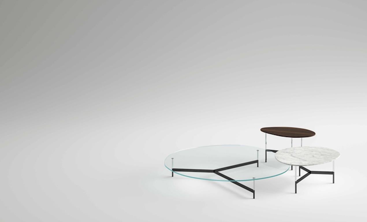 Contemporary After9 Low Glass Cocktail Table, Designed Massimo Castagna, Made in Italy For Sale