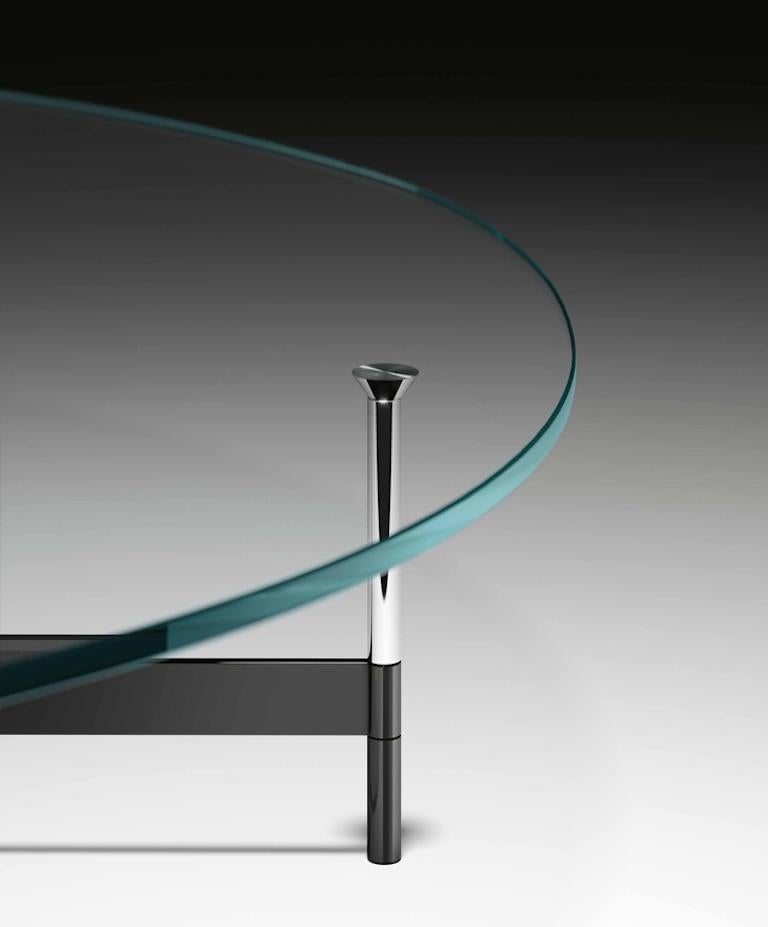 After9 Low Glass Cocktail Table, Designed Massimo Castagna, Made in Italy For Sale 1