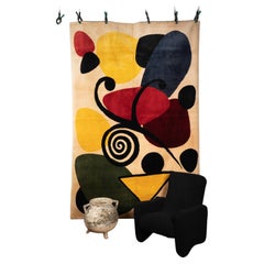 After Alexander Calder. Rug, or tapestry abstract and in wool. Contemporary work
