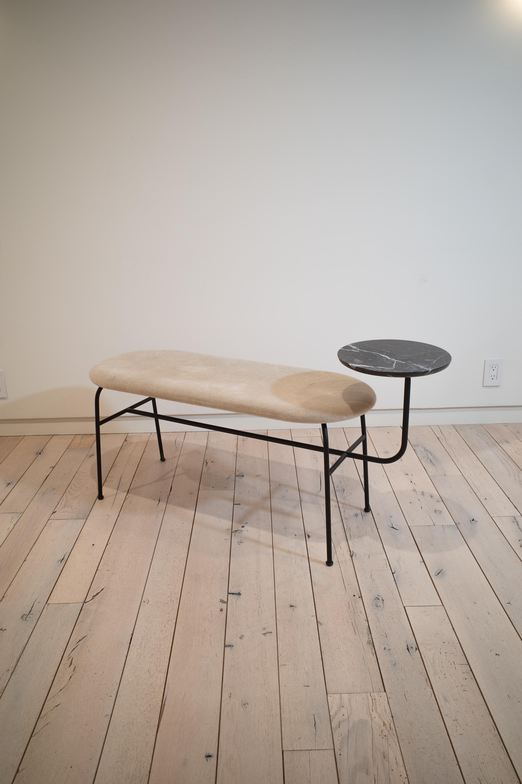 Cut Steel Afterbench in Suede by Audo Copenhagen (Denmark) For Sale