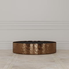 Afterglow Round Coffee Table of Marble and Bronze, Made in Italy