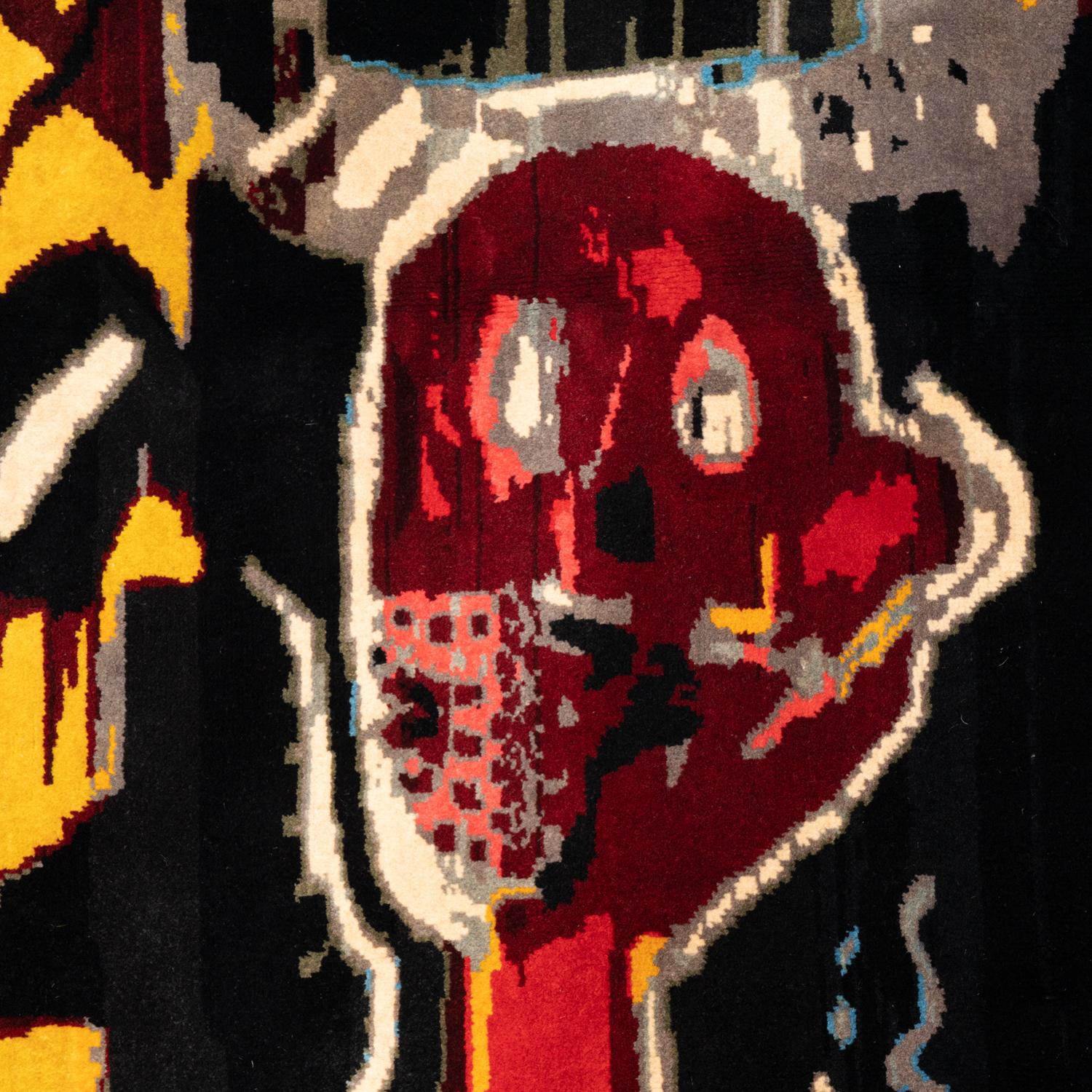 Unknown After	Jean-Michel	Basquiat.	Rug,	or	tapestry	« Notary».	Travail	contemporain. For Sale
