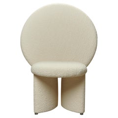 Afternoon Chair with Large Back by Lara Bohinc Cream Boucle Fabric, in stock