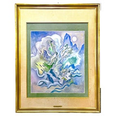 "Afternoon of a Faun", Bold Art Deco Painting Inspired by Debussy, Ballet Russes