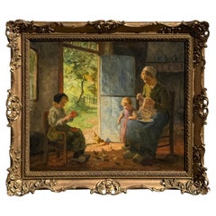 "Afternoon Pastimes" An Oil Painting by Dutch Artist Evert Pieters