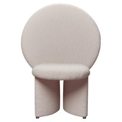 Afternoon Chair, Sculptural, Dining, Occasional, Pink Boucle