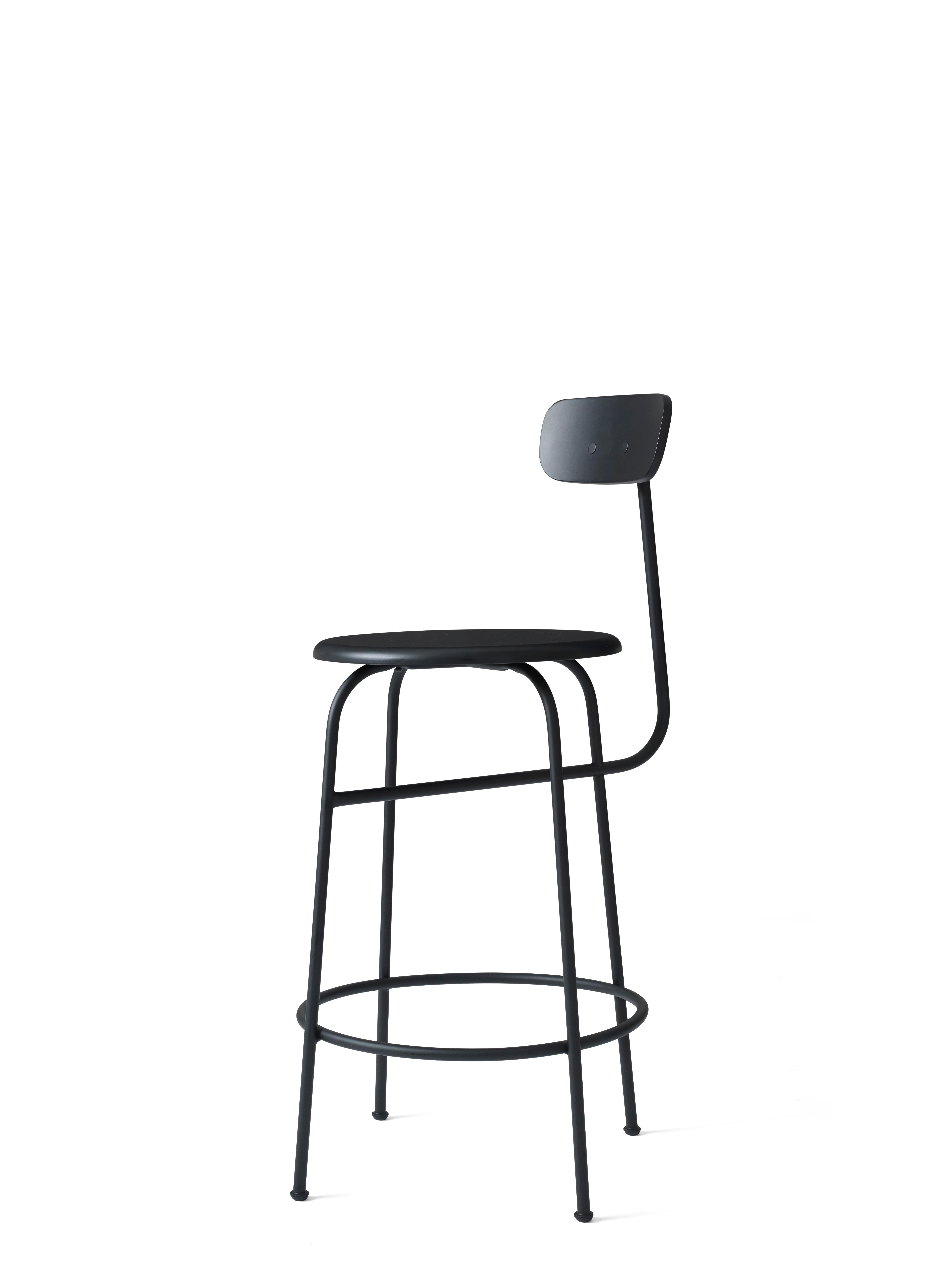 Scandinavian Modern Afteroom Bar Chair, Black Wood For Sale