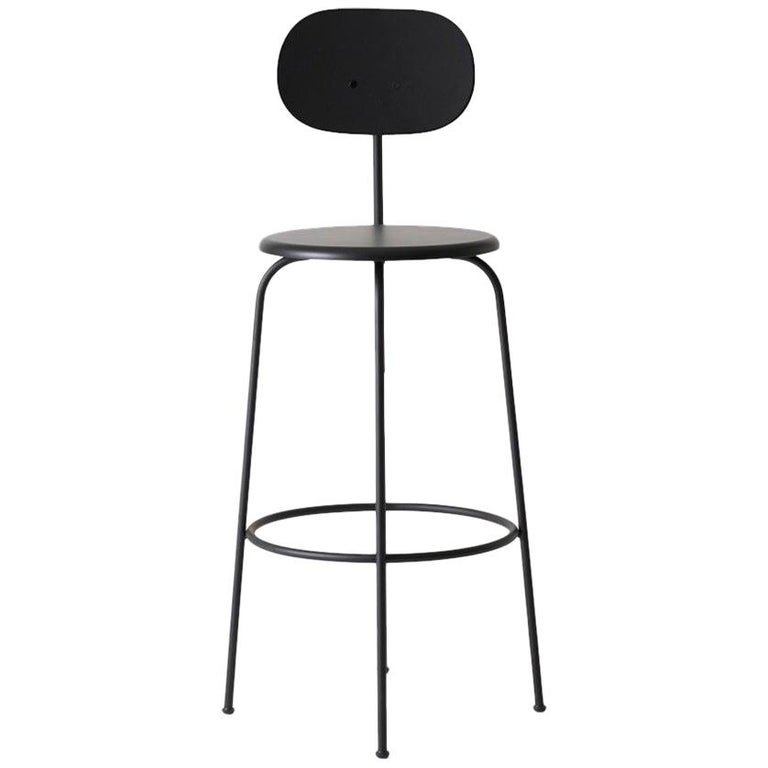 Afteroom Bar Chair Plus, Black, Wood Seat and Back For Sale