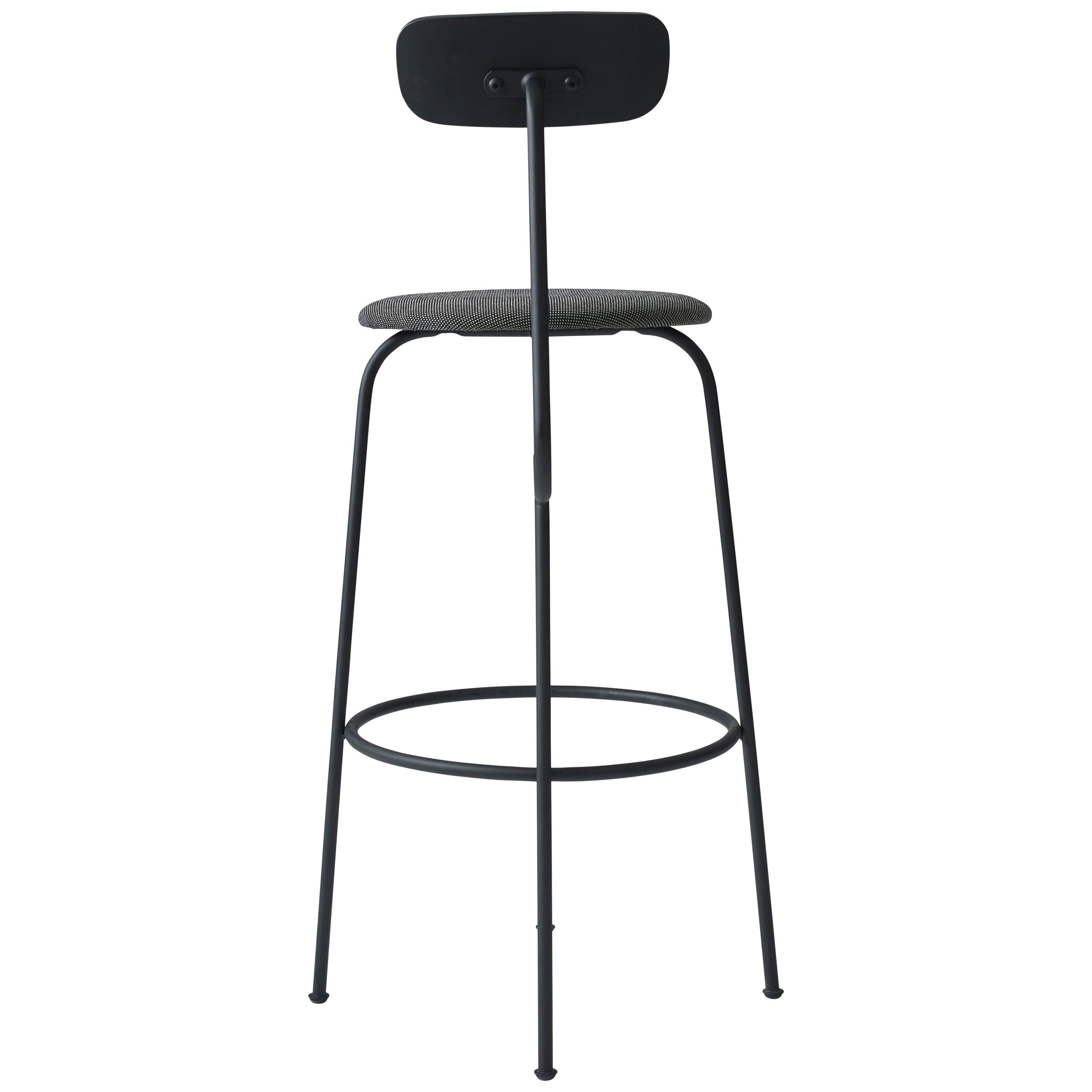 Afteroom Bar Chair, Upholstered, Black Legs with Basel Fabric