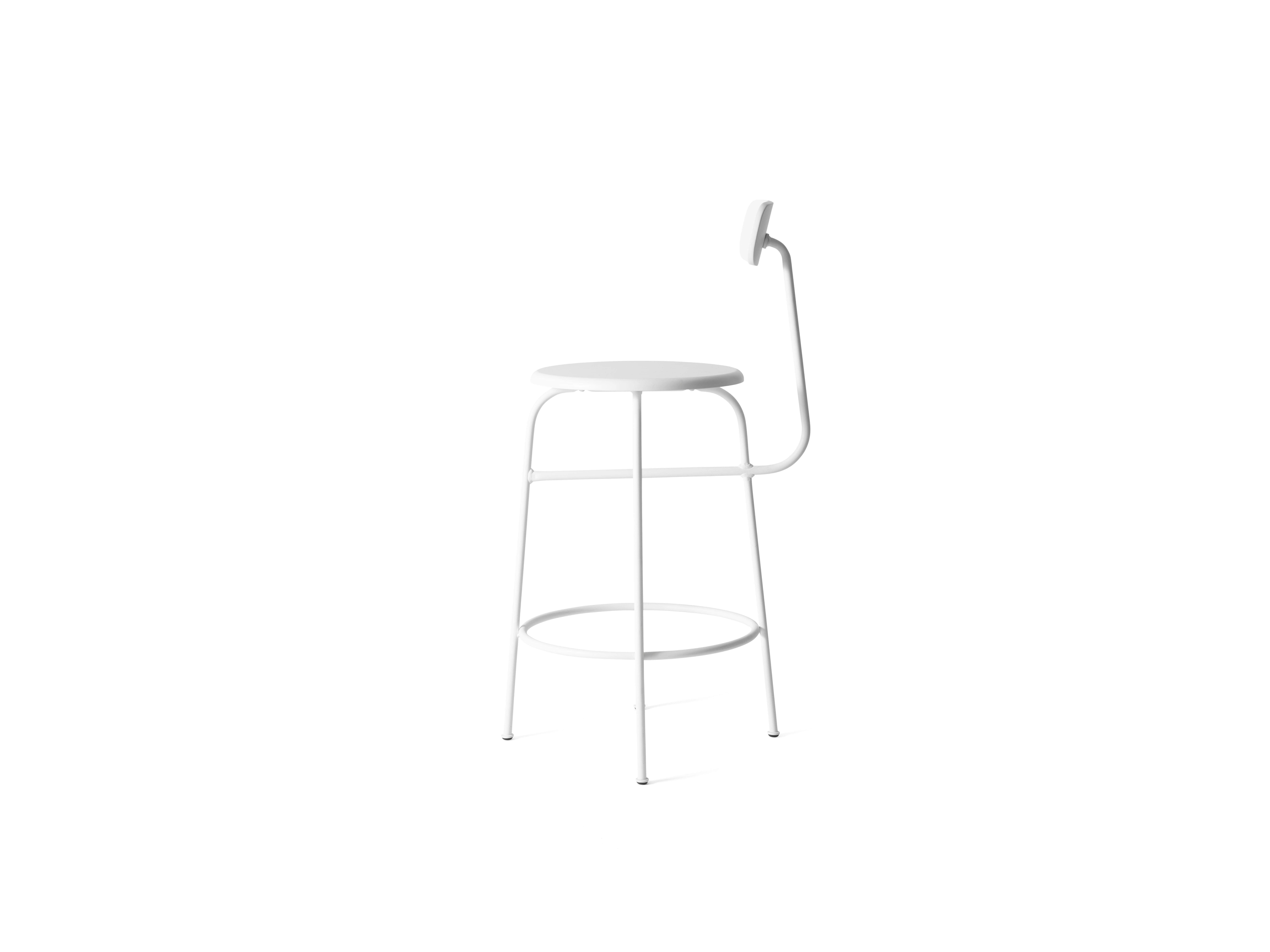 Scandinavian Modern Afteroom Bar Chair, White Wood