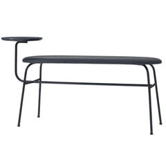 Afteroom Bench by Afteroom in Black Steel with Black Leather