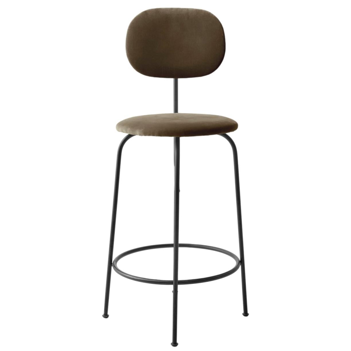 Afteroom Counter Chair Plus, Black Legs, City Velvet CA7832/078 'Grey'