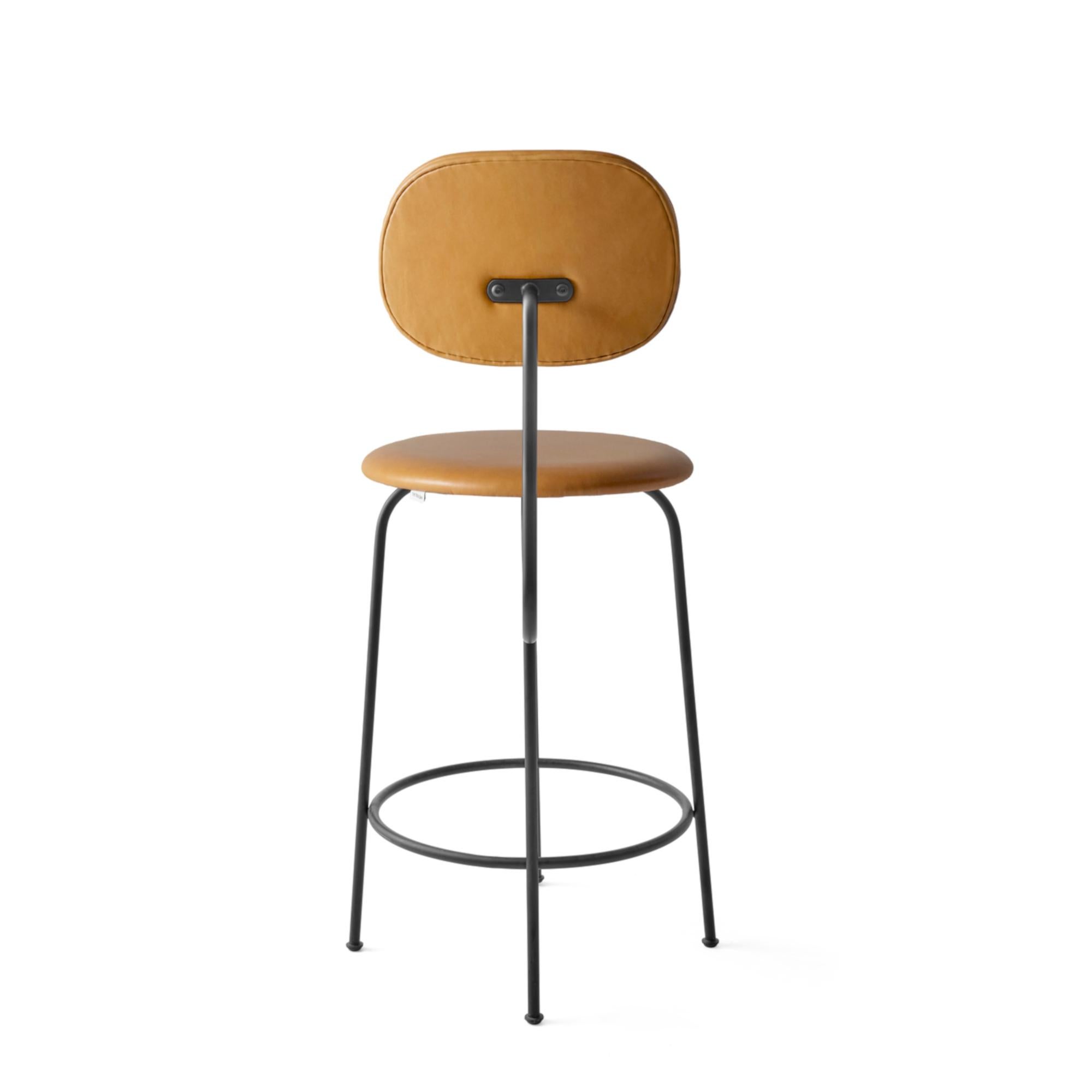 Scandinavian Modern Afteroom Counter Chair Plus, Counter Chair in Cognac Leather