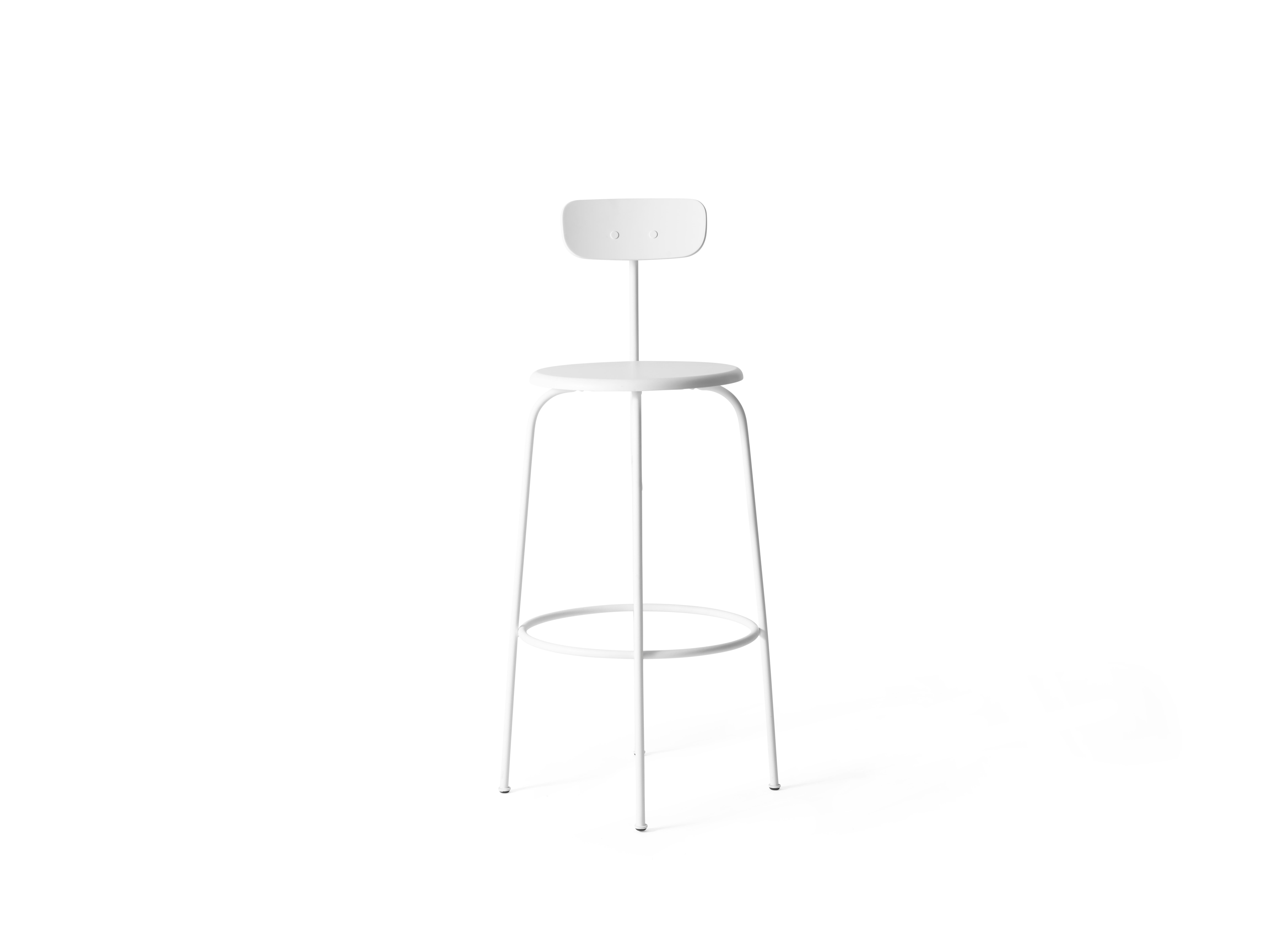 Scandinavian Modern Afteroom Counter Chair, White For Sale