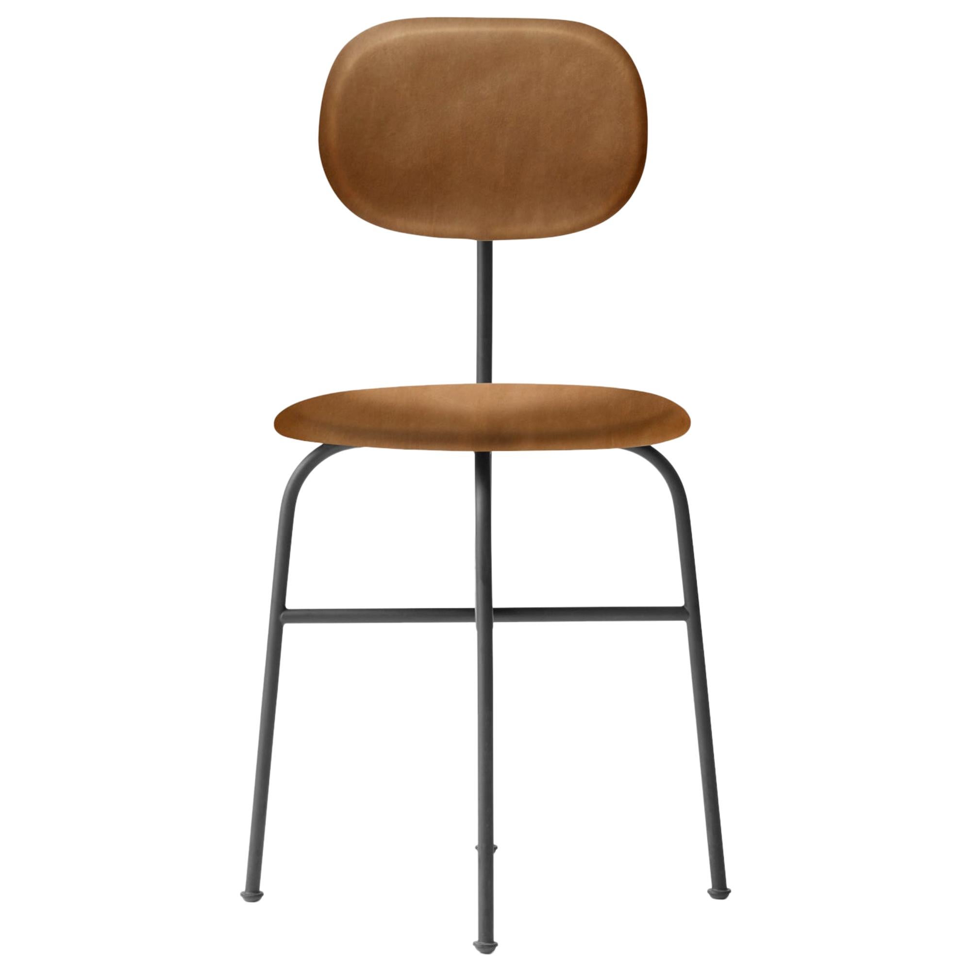 Afteroom Dining Chair Plus, Black Legs, Cognac Leather