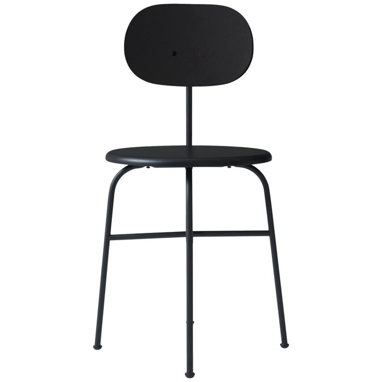 Afteroom Dining Chair Plus, Black Wood Seat & Back For Sale
