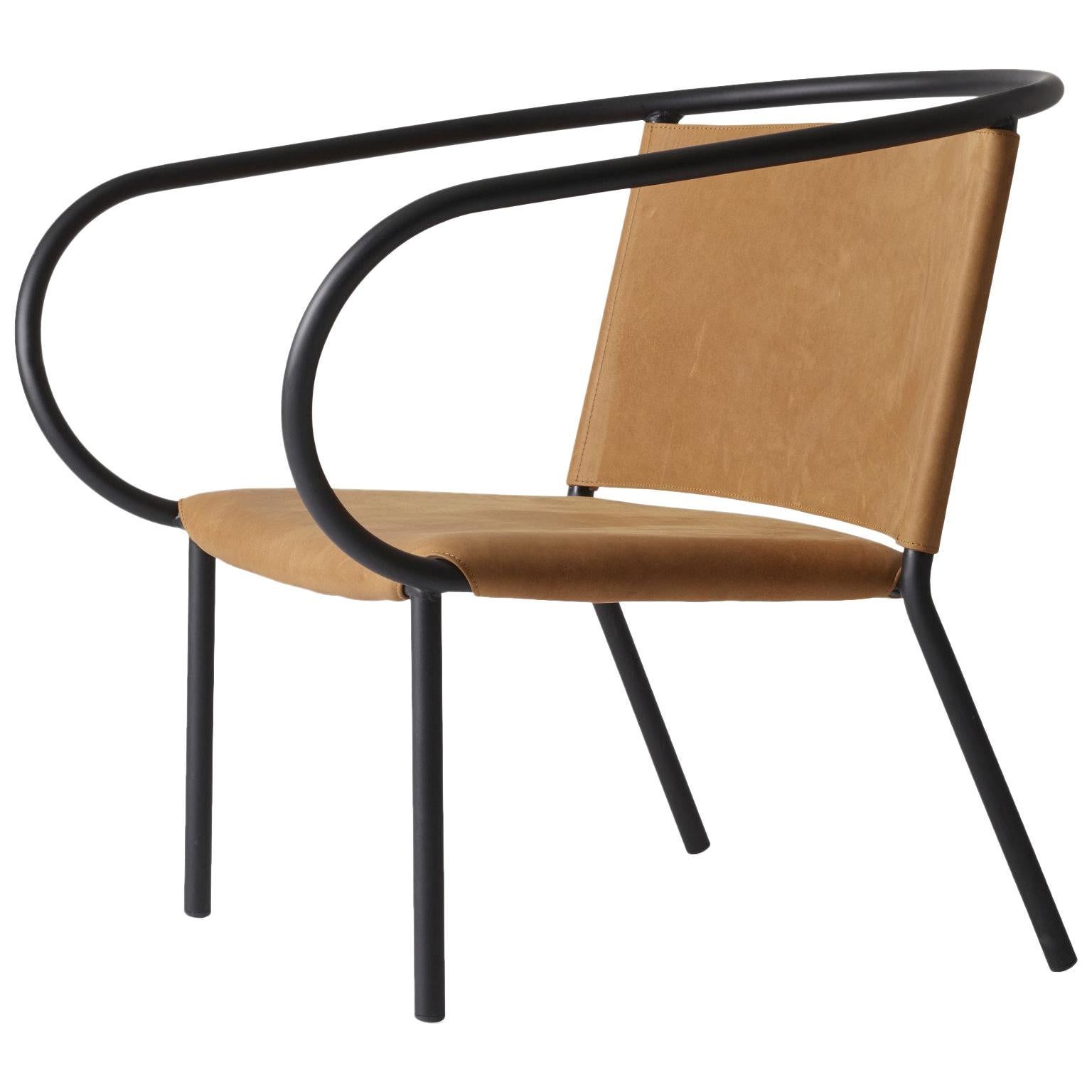 Afteroom Lounge Chair by Afteroom, in Steel with Cognac Leather For Sale