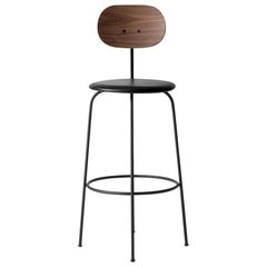 Afteroom Plus, Bar Chair, Black Leather Seat and Walnut Back Afteroom Plus, Bar Chair, Black Leather Seat and Walnut Back