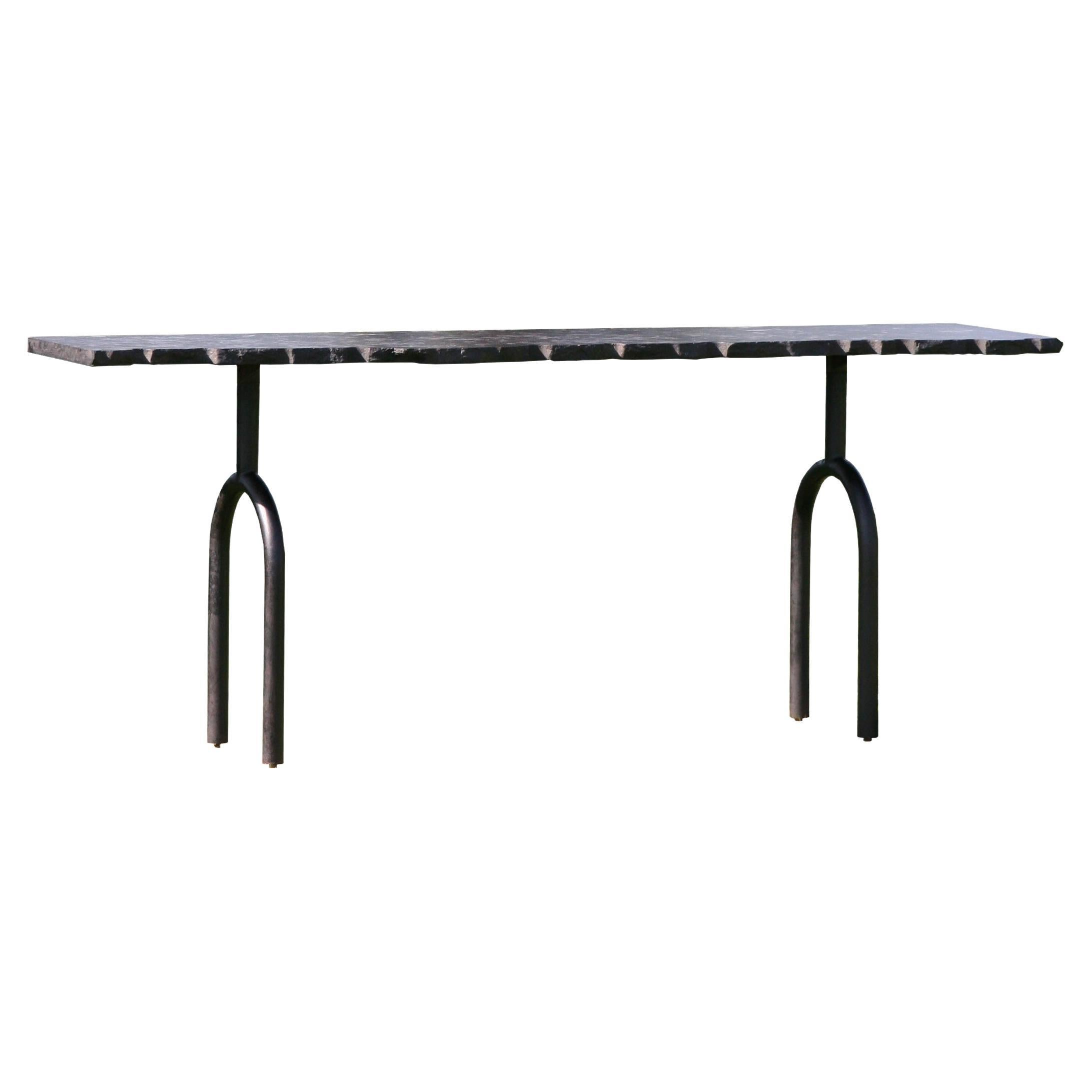 AG-01 Arch Occasional Table, Console of Brass and Marble