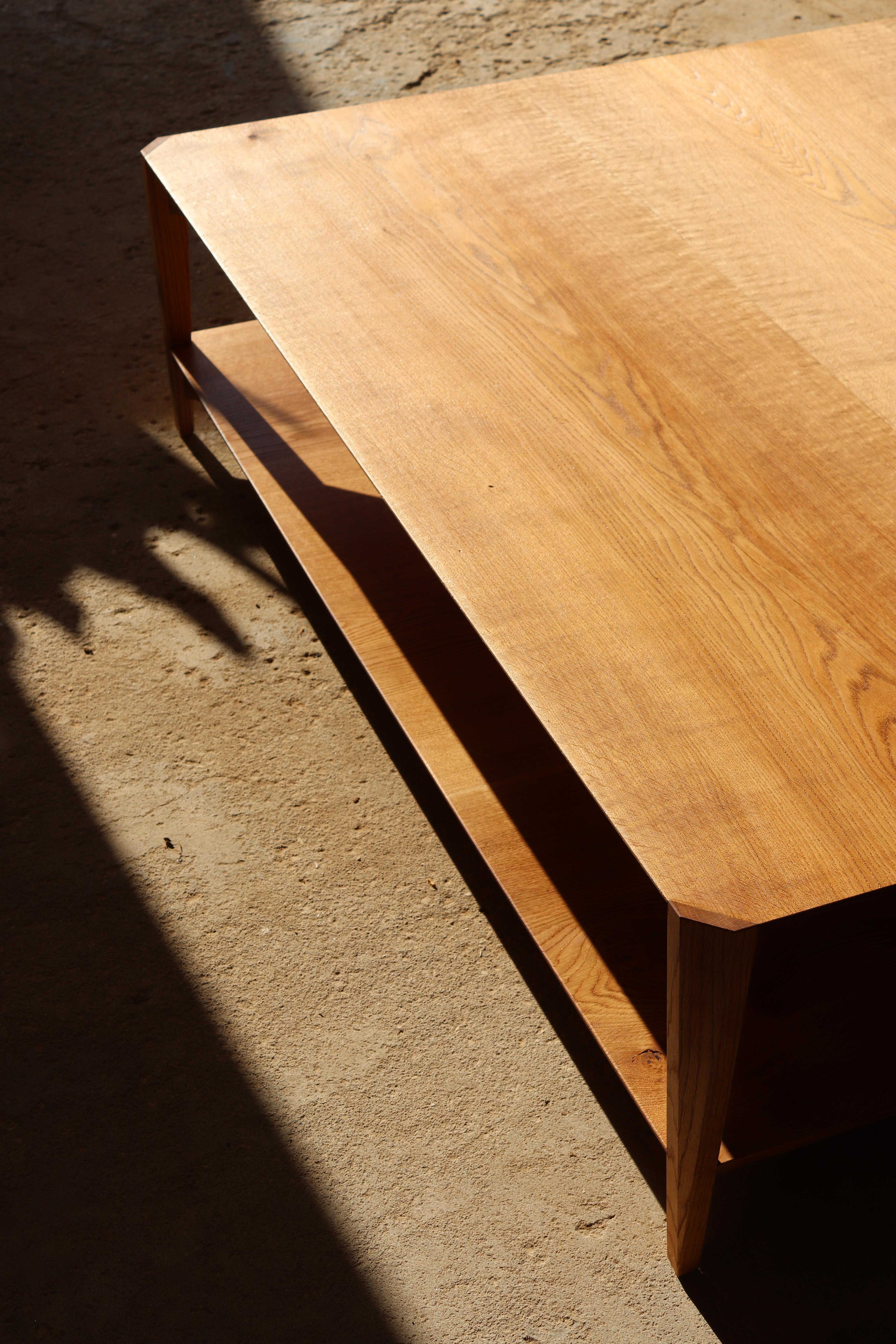 Hand-Crafted AG Coffee Table, Solid Oak, Handmade and Designed by Tomaz Viana For Sale