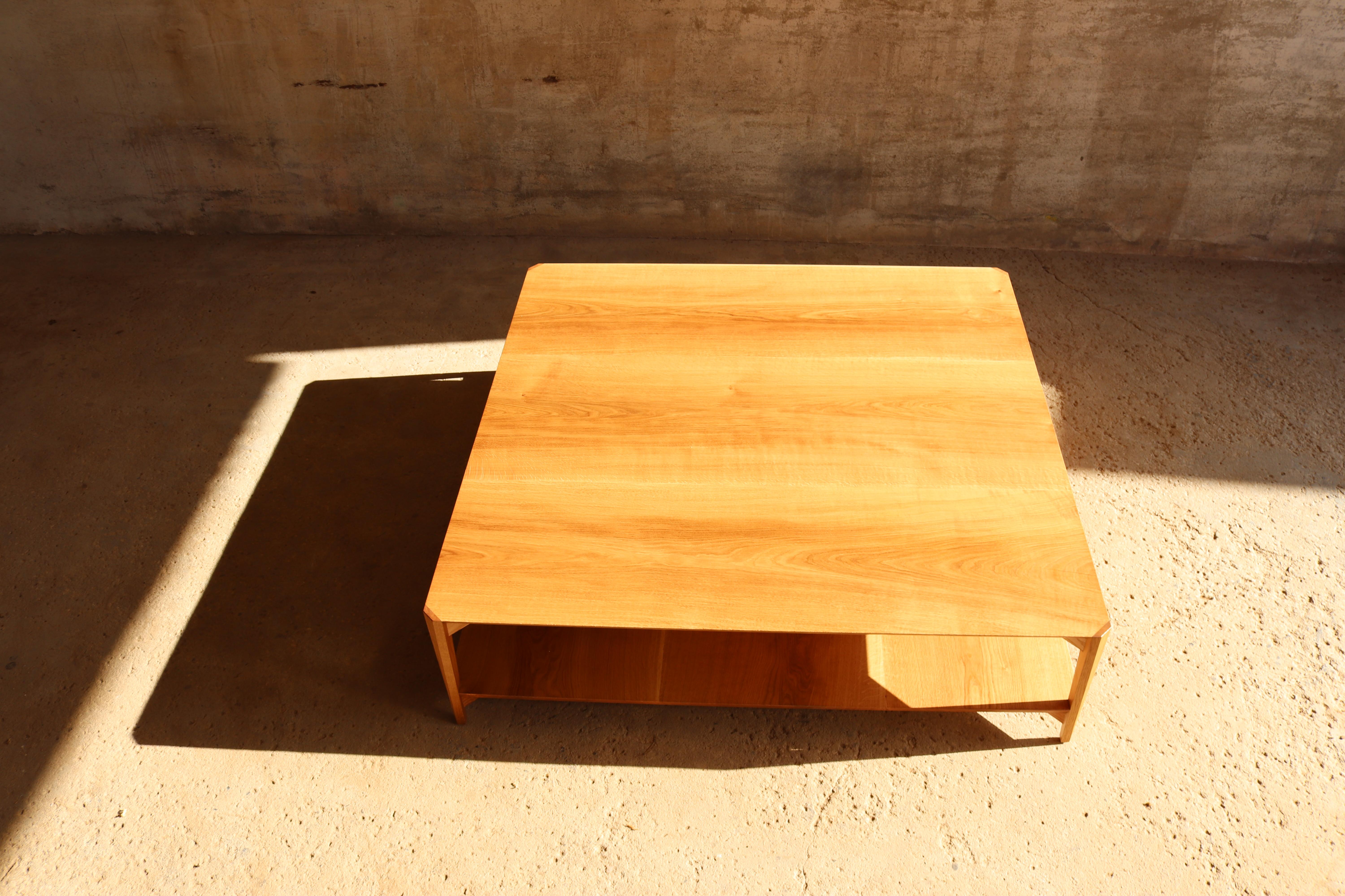 AG Coffee Table, Solid Oak, Handmade and Designed by Tomaz Viana For Sale 1