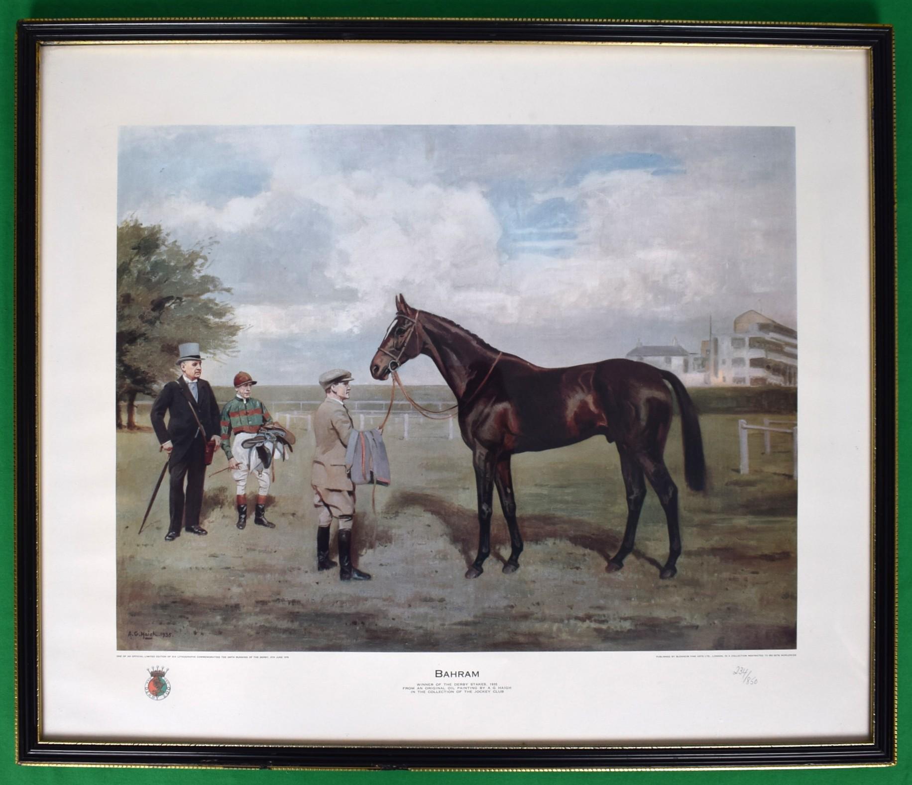 Bahram vincitore del Derby Stakes, 1935 di A.G. Haigh (1870-1963) Provenienza: Th