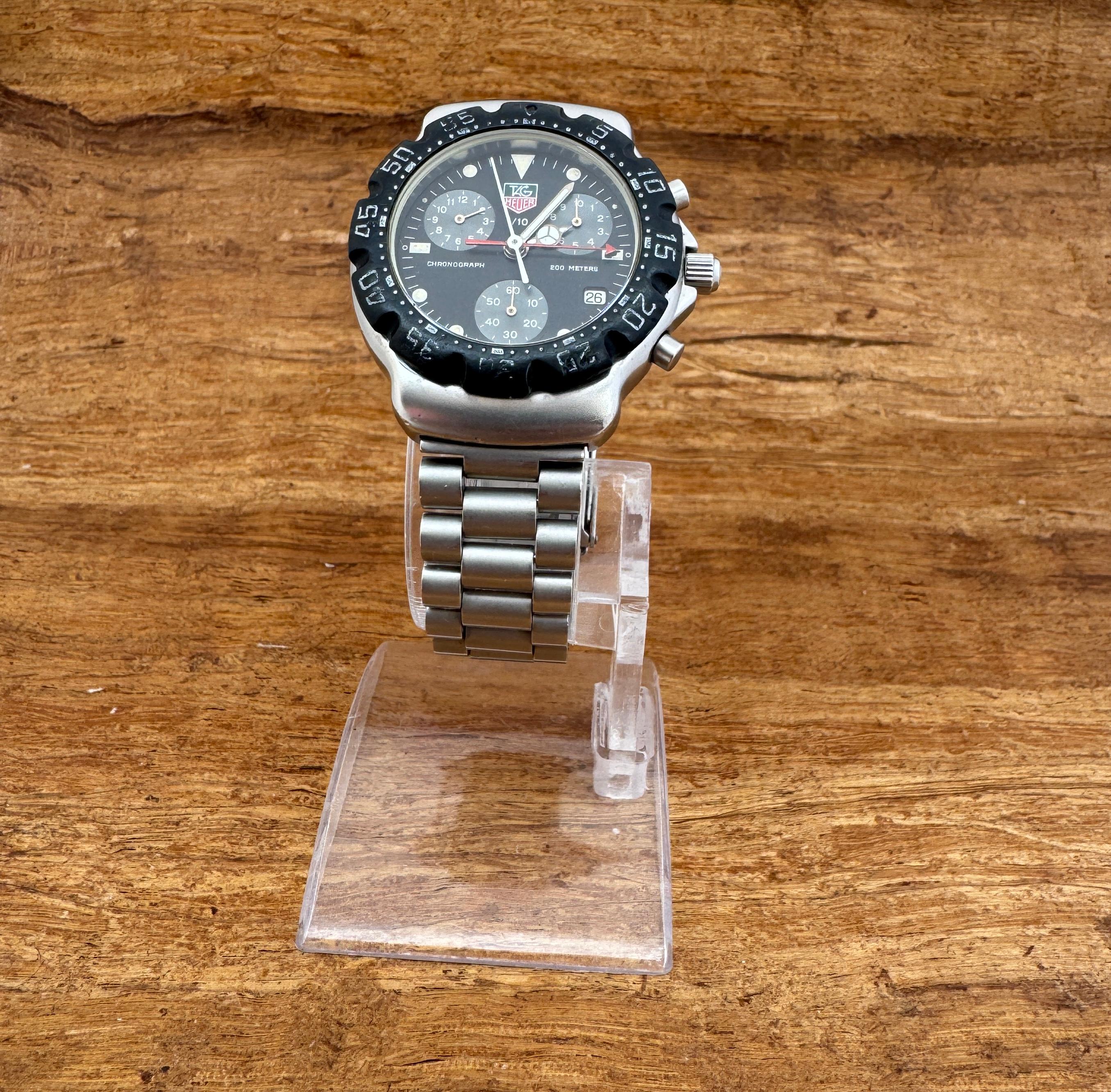 AG Heuer Formula 1 Quartz Chronograph 571513 T Black Dial Watch For Sale 9