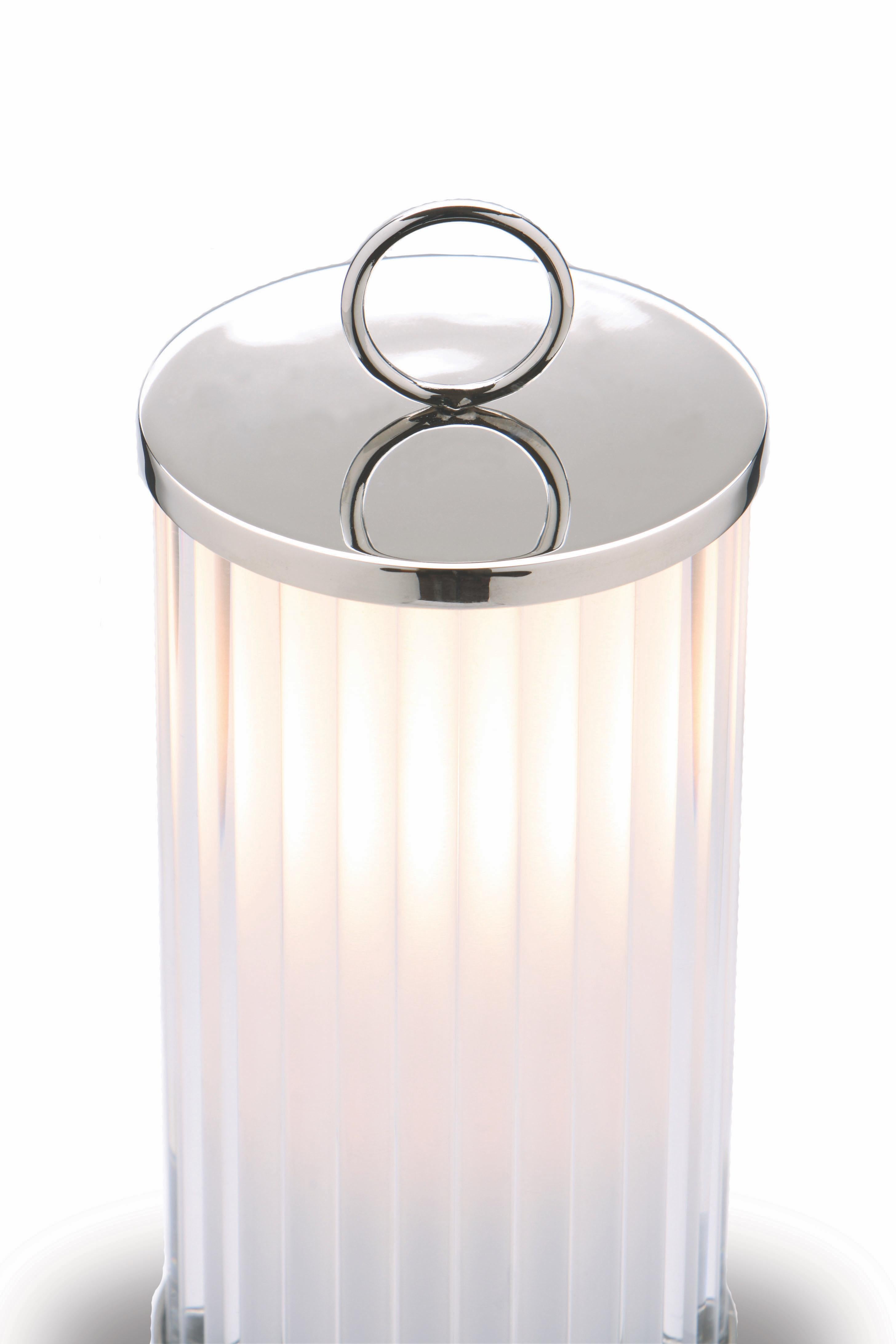 Acorn Lantern in Silver Plated Brass In New Condition For Sale In New York, NY