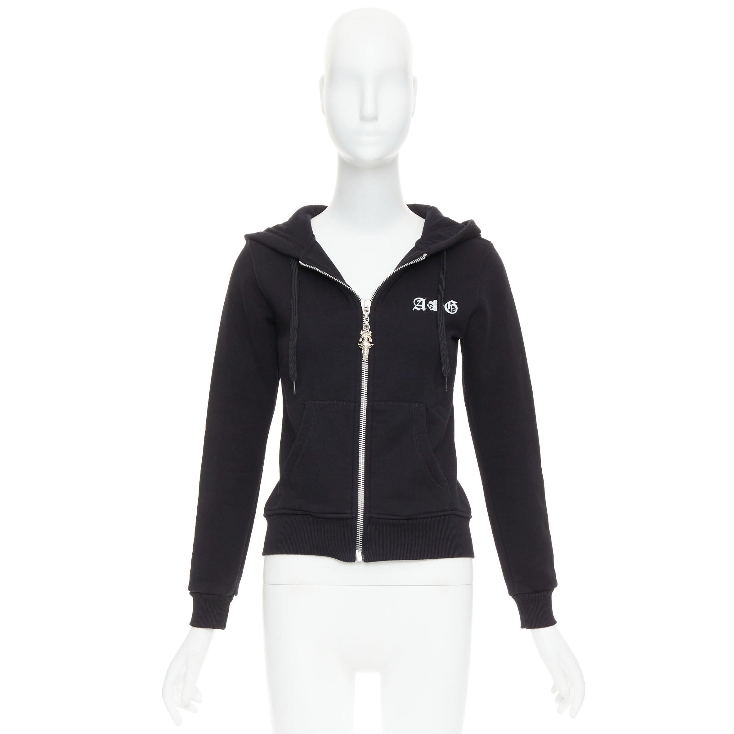 A&G Rock n Roll Couture Amal Guessou 925 sterling silver dagger zip hoodie S For Sale 5