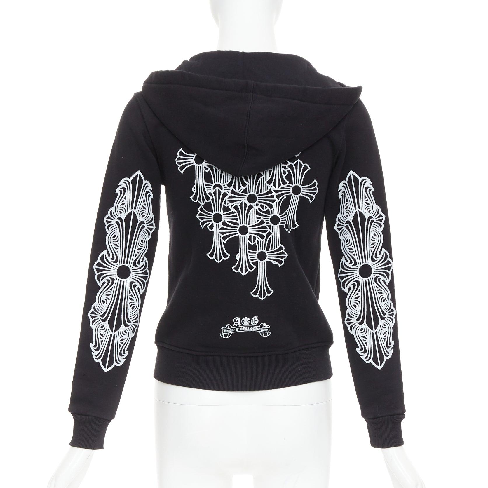 A&G Rock n Roll Couture Amal Guessou black 925 sterling silver dagger zip crop hoodie S
Reference: NKLL/A00517
Brand: A&G Rock n Roll Couture
Material: Cotton, Blend
Color: Black, White
Pattern: Logomania
Closure: Zip
Extra Details: 925 sterling