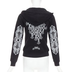 A&G Rock n Roll Couture Amal Guessou 925 sterling silver dagger zip hoodie S