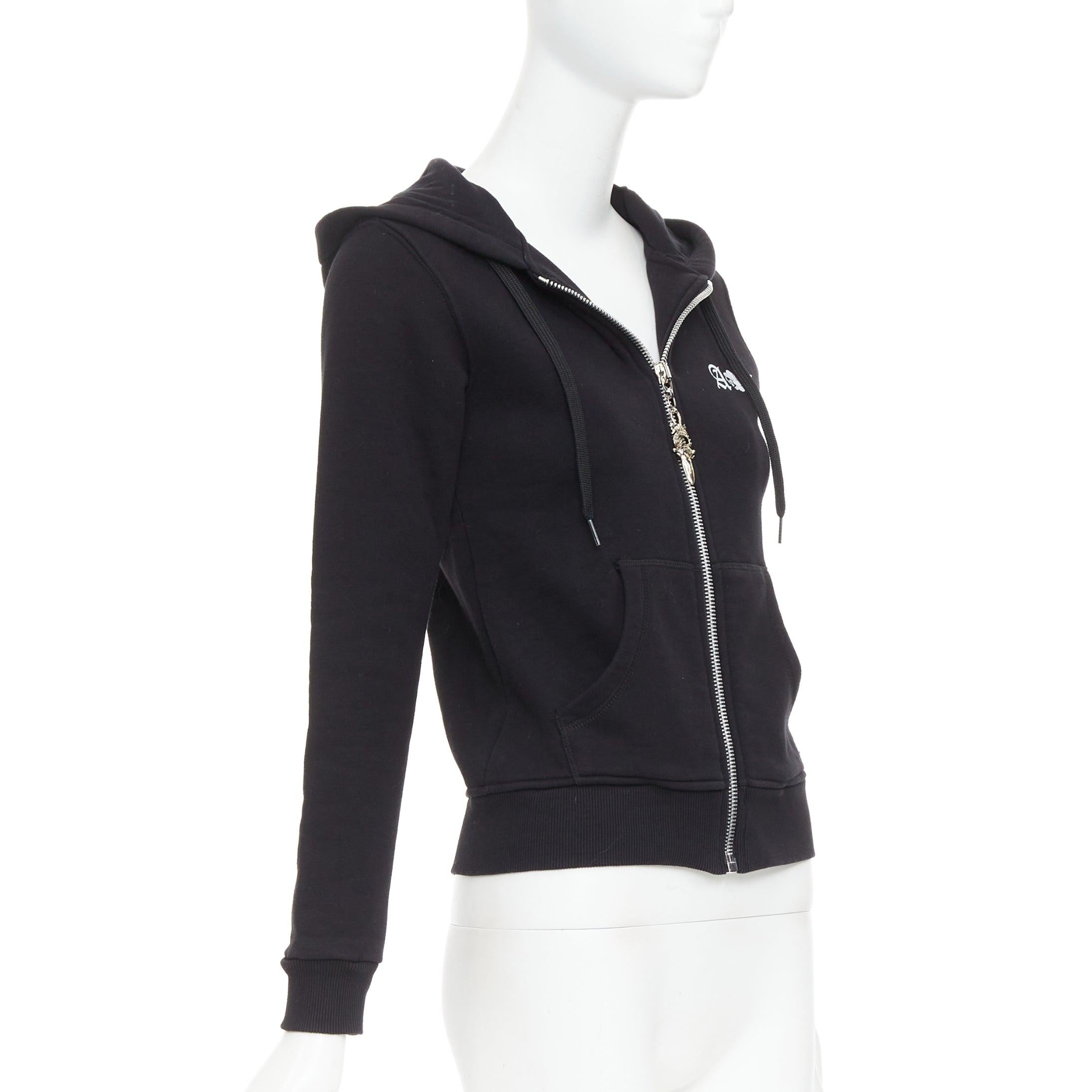 Women's A&G Rock n Roll Couture Amal Guessou 925 sterling silver dagger zip hoodie S For Sale