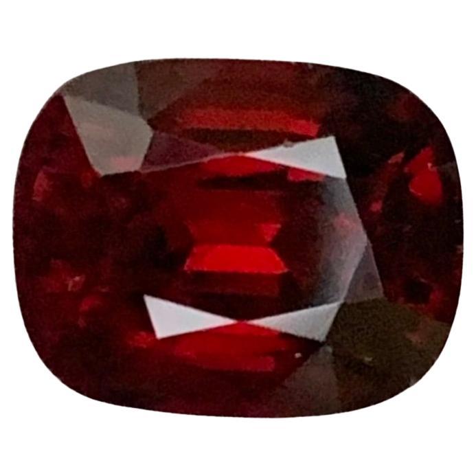 AGA Certified 2.01 Carat Natural Loose Burmese Red Spinel Cushion Cut Gemstone