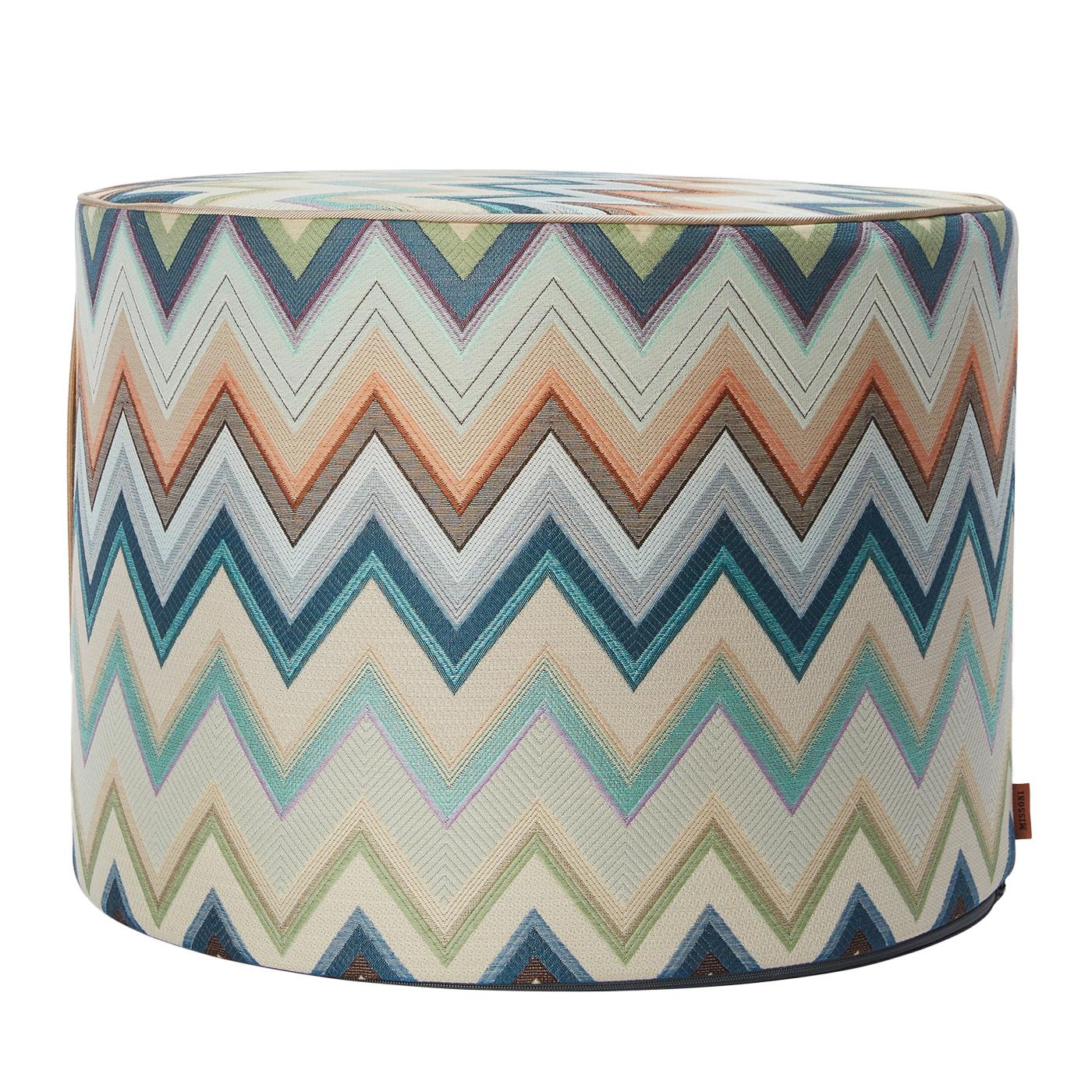 Pouf cylindrique à motif de chevrons Agadir de la collection Missoni Home Neuf - En vente à Milan, IT