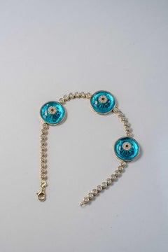 Against Evil Eye Diamond 3 Eye Bracelet