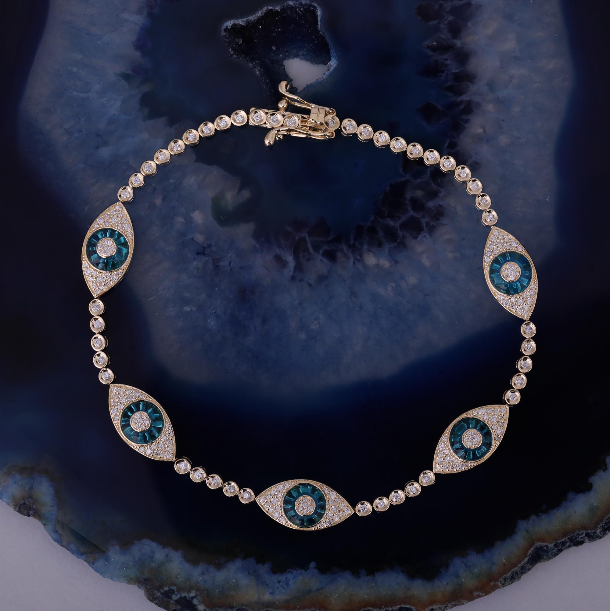 Contra el mal de ojo Pulsera de diamantes en venta 1