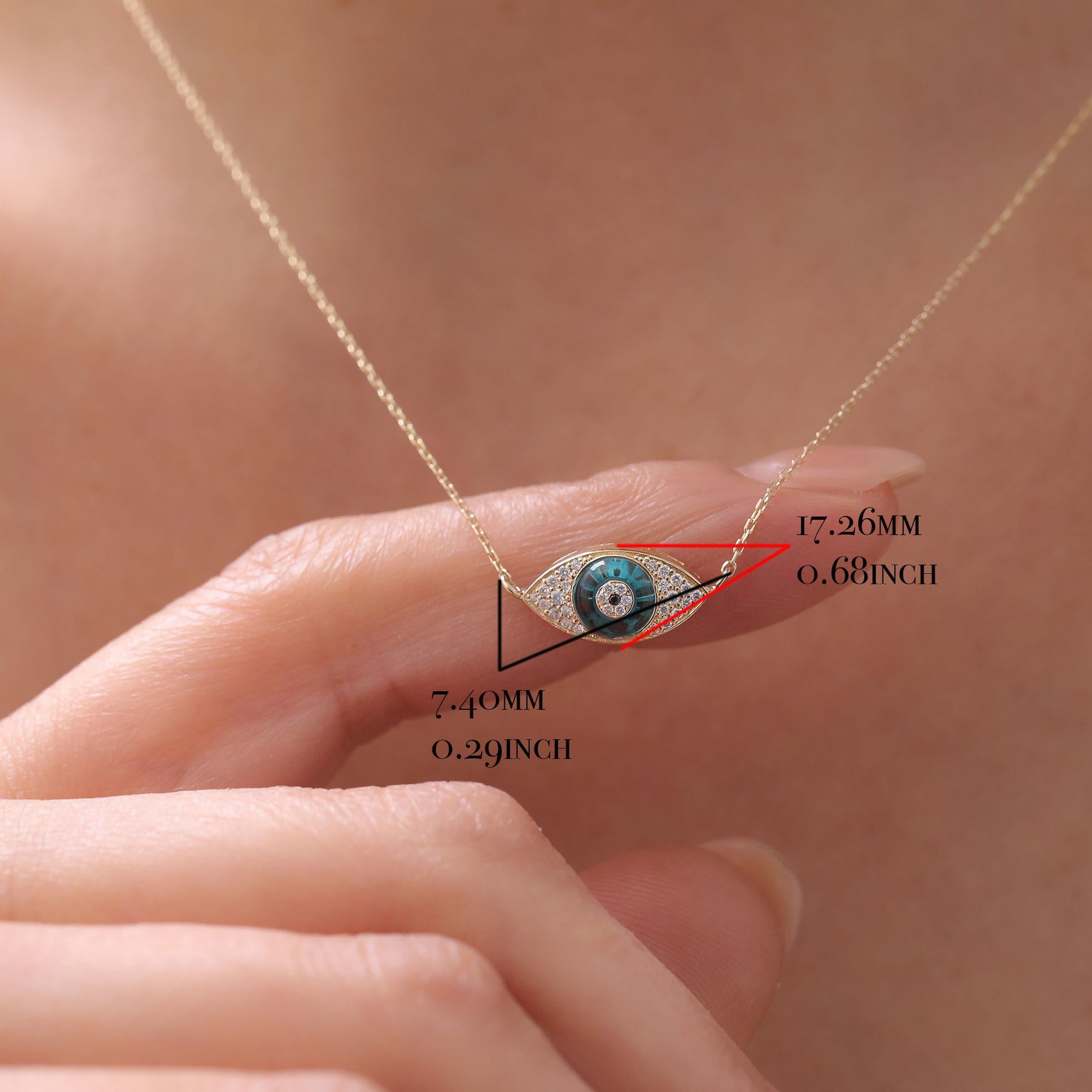 Taglio rotondo Collana di diamanti contro il malocchio in vendita