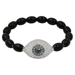 'Against Evil Eye' Diamond Onyx Bracelet