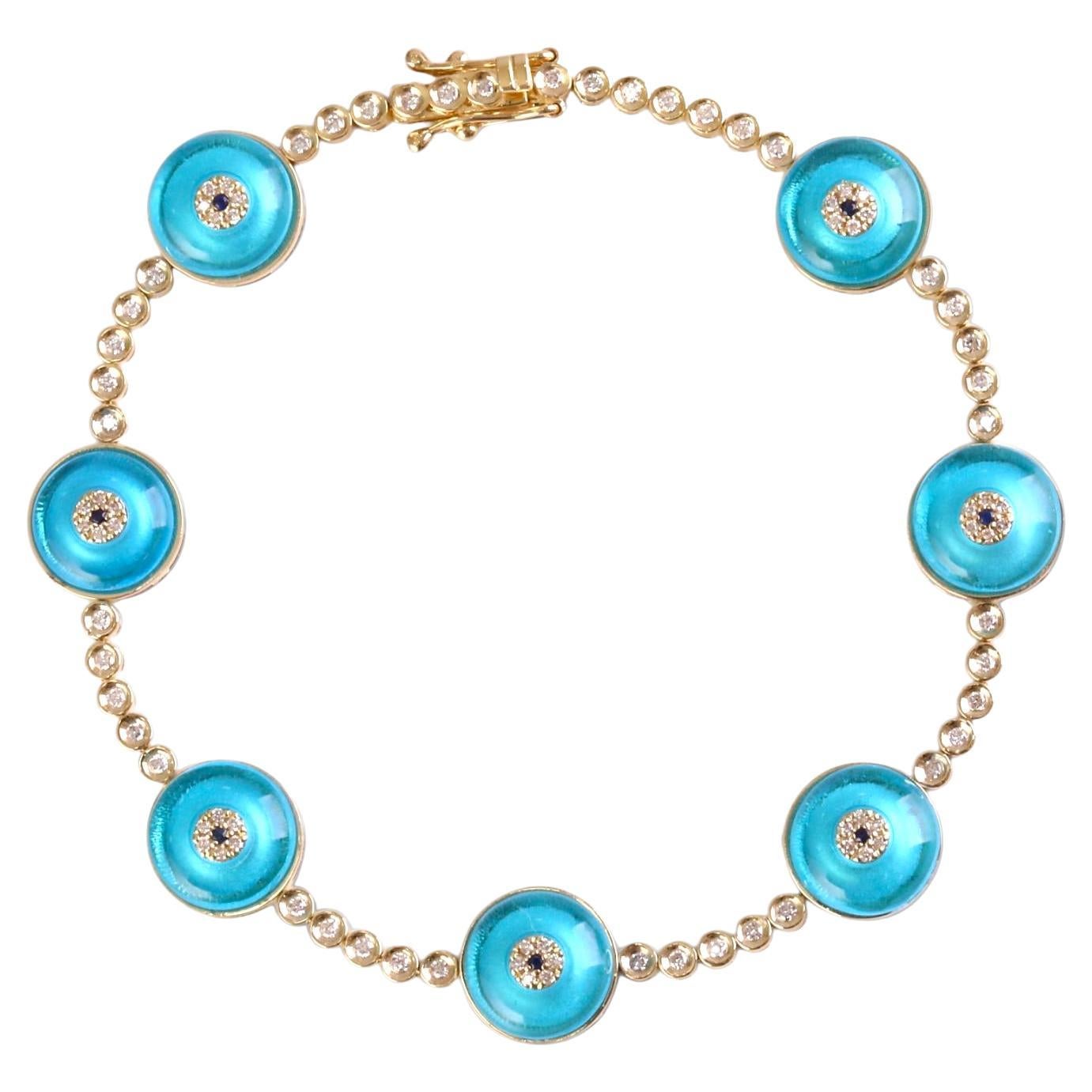 Against Evil Eye Diamond Tennis Bracelet