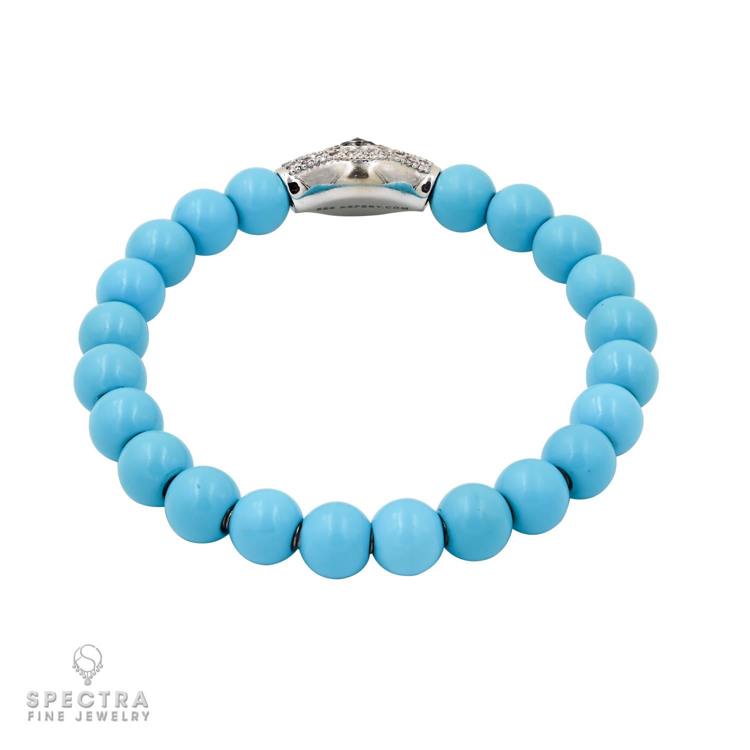 Contemporain Bracelet en diamants et turquoise « Against Evil Eye » en vente