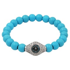 Bracelet en diamants et turquoise « Against Evil Eye »