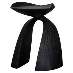 "Agalychmis" pedestal table in blackened wood