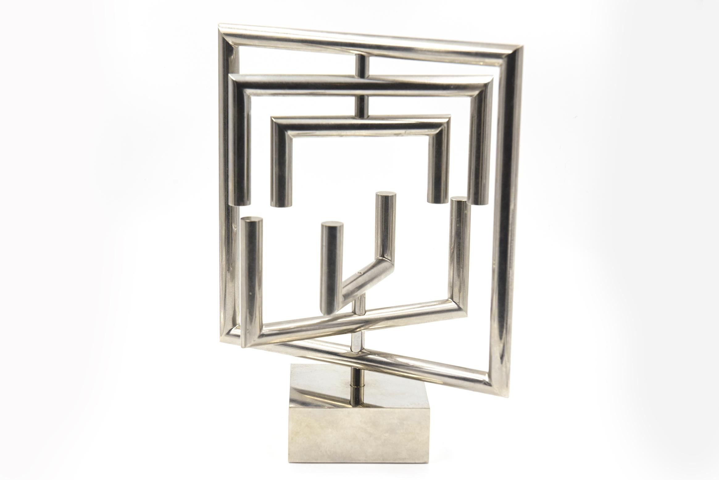Agam Kinetic Space Divider Sculpture Limited Edition Artist Proof & Lucite Stand For Sale 7