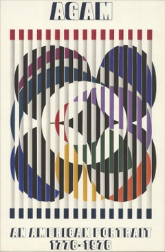 1976 Yaacov Agam 'An American Portrait' Contemporary USA Lithograph