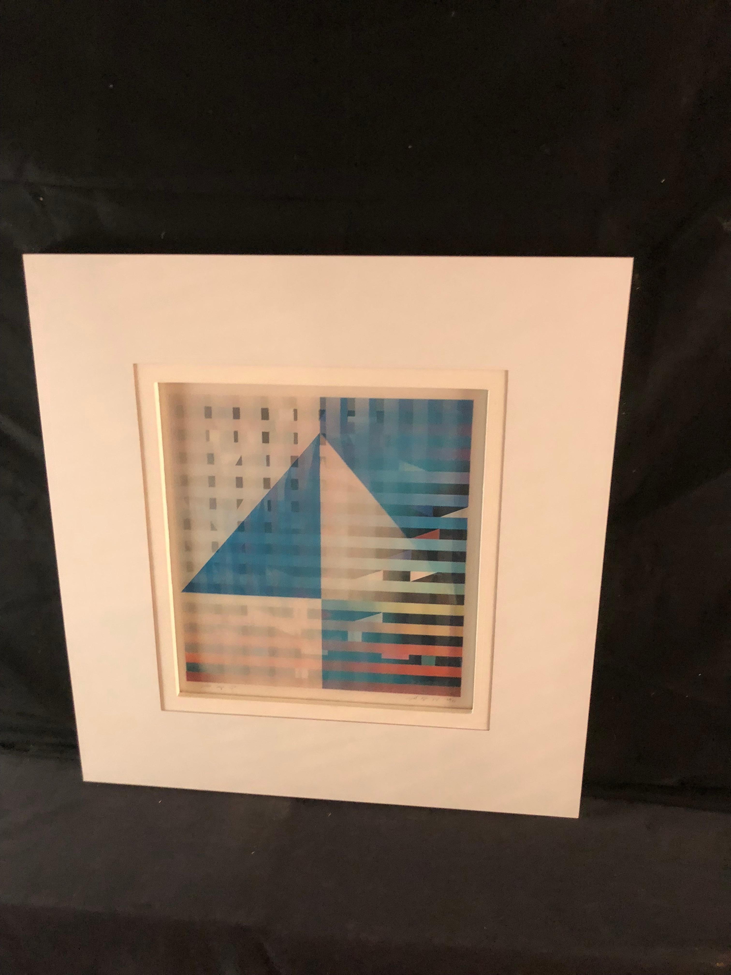 Composition abstraite - Pyramide - Moderne Print par Yaacov Agam