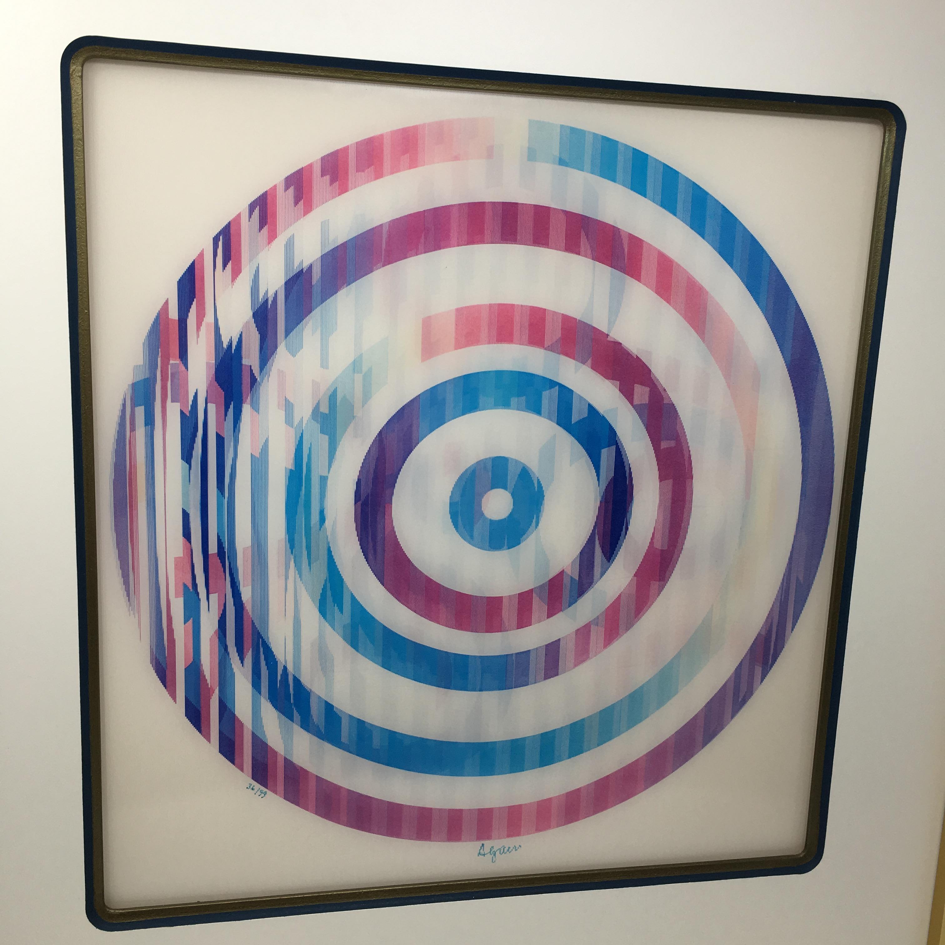 Agam Signed Limited Edition Agamagraph Kinetic Op-Art Abstract Print 5