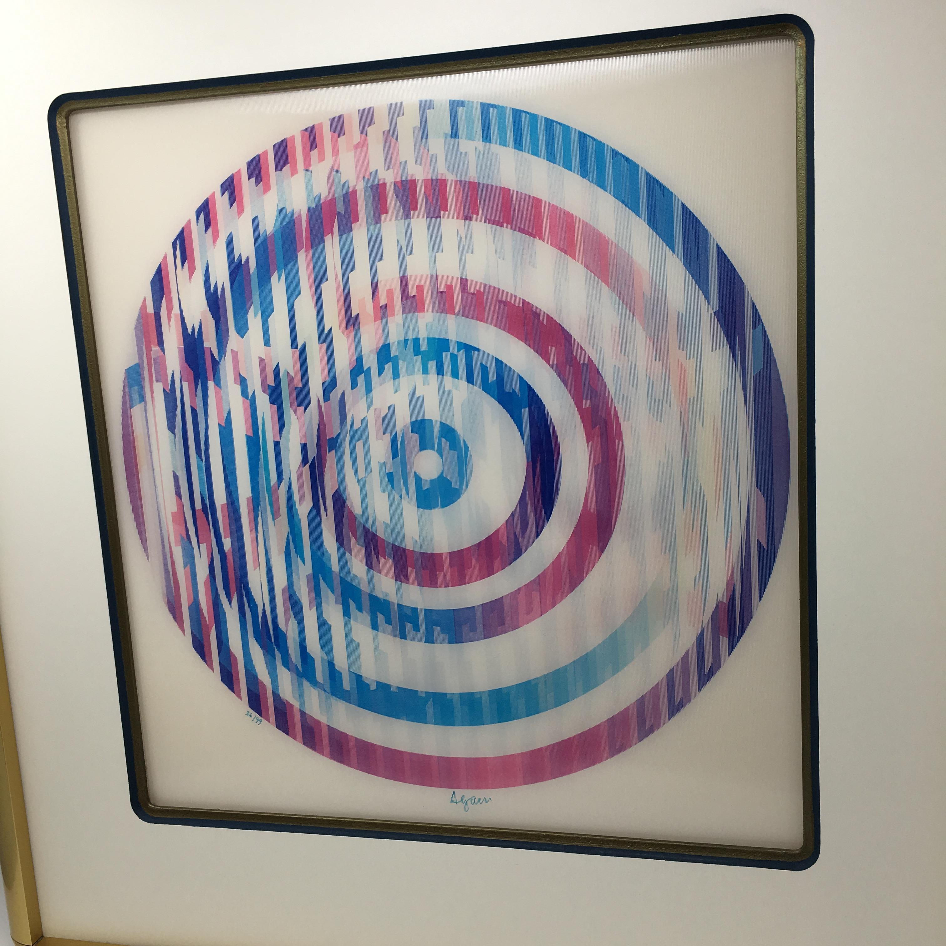 Agam Signed Limited Edition Agamagraph Kinetic Op-Art Abstract Print 7